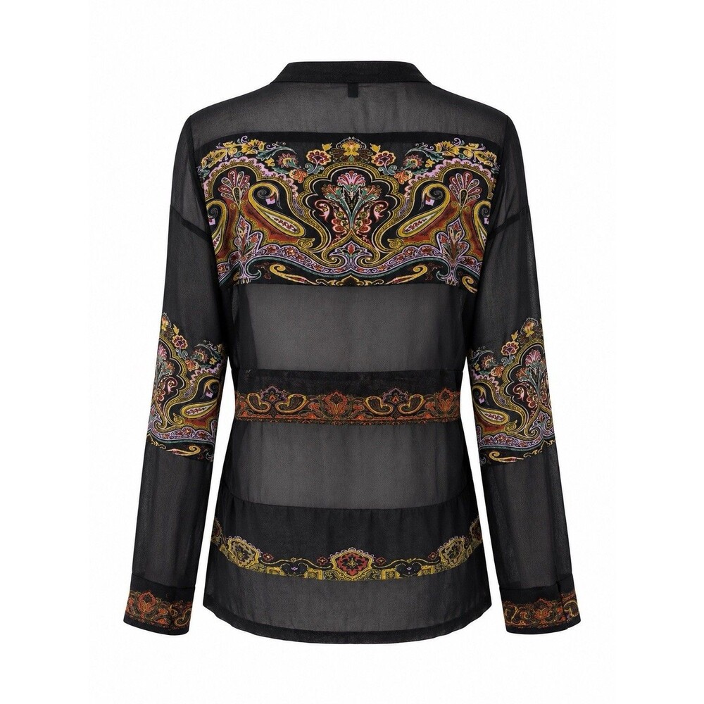 ETRO Milano Sheer Paisley Button Front Blouse Made in Italy IT 38 - Picture 3 of 10